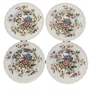 Royal Petal Soup‎ Bowl Dish Marlborough Celia Set Lot Flower 4 Vintage Grindley